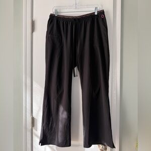Like New HeartSoul scrub pants low rise flare drawstring, black, XLP Petite